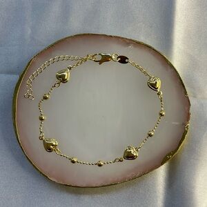 18K Gold Filled Heart Bracelet